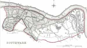 Map of Southwark, Siglo XIX
